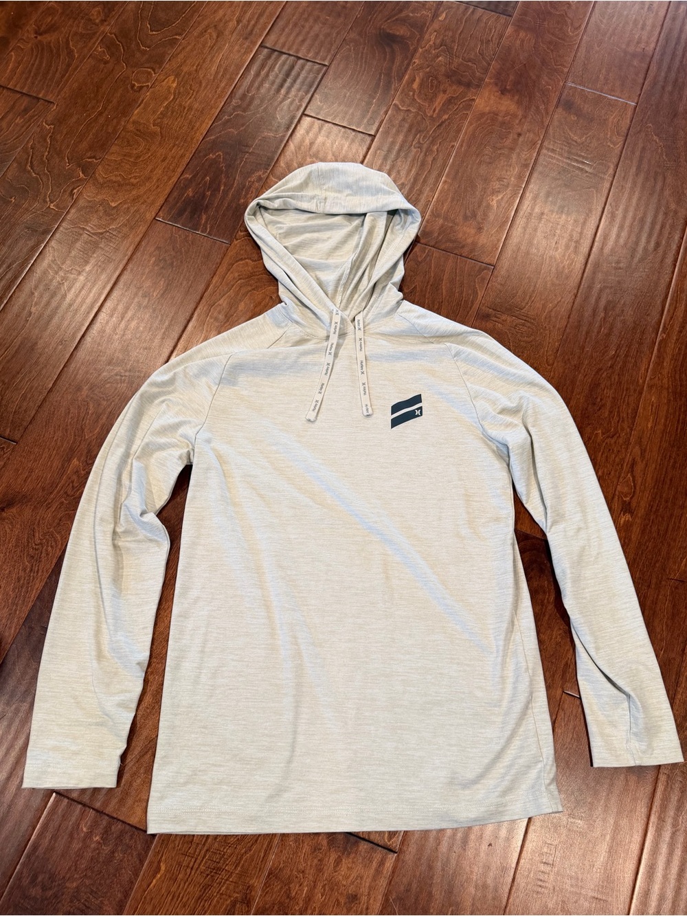 Hurley Men’s Small Light Gray/Cream Hooded Long-Sleeve Pullover